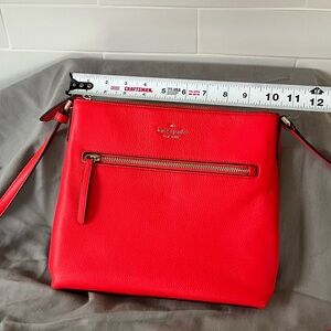 kate spade Red Pebbled Leather Crossbody with Front Zip